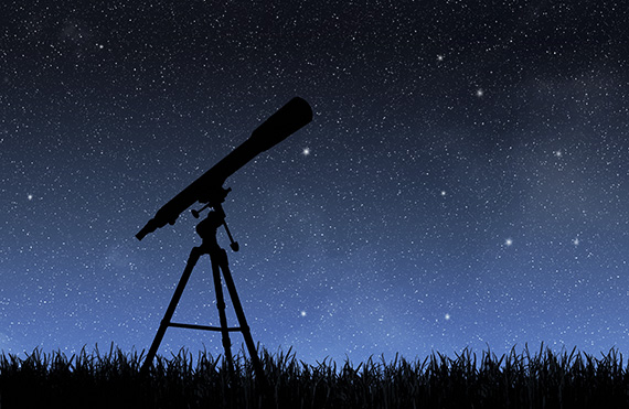 Telescope under the night sky