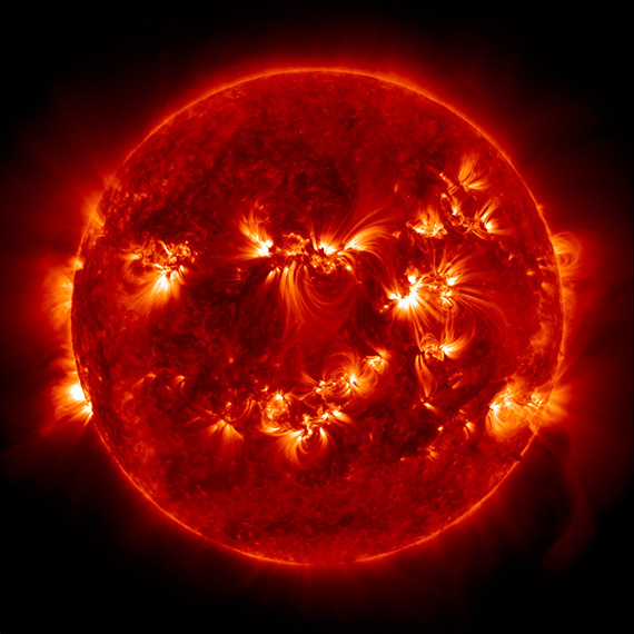 The Sun with about a dozen active regions.