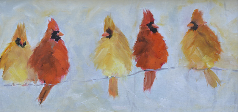 "Cardinals in Winter" by Rita Baldwin