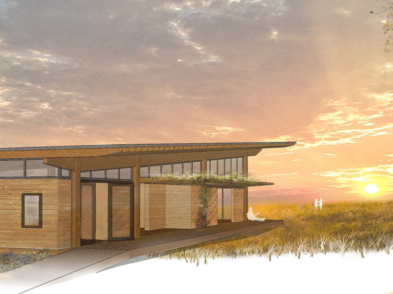 Architect's rendering of the new welcome center at Prairie Ridge Ecostation.