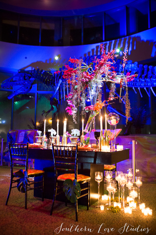 Candlelit table for two in the Acro Dome.