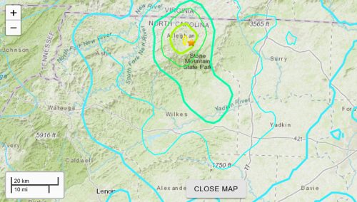 Earthquake: Sparta, NC, 5.1M, 3.1km depth | Programs and Events Calendar