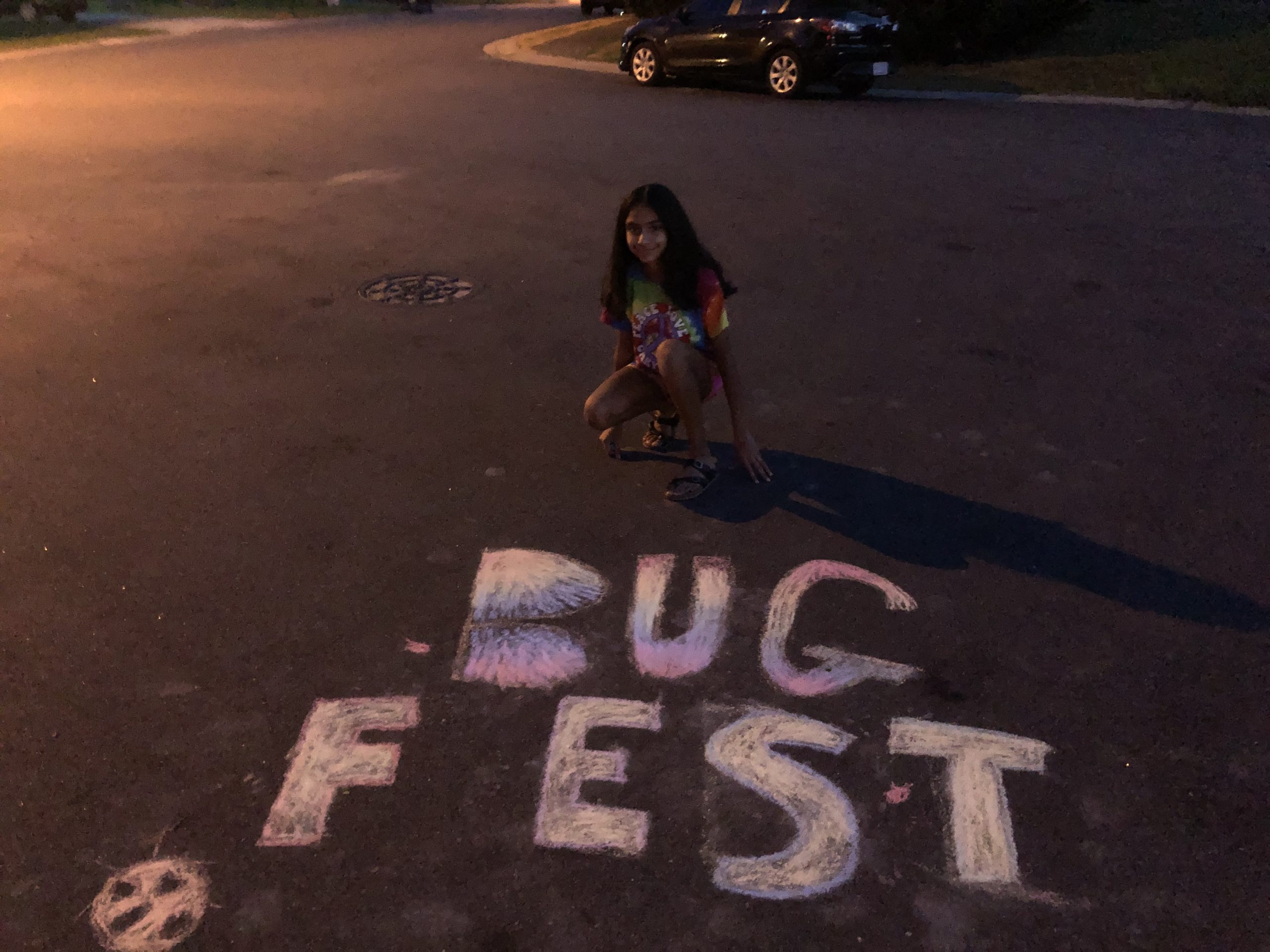 Pink BugFest and a young girl