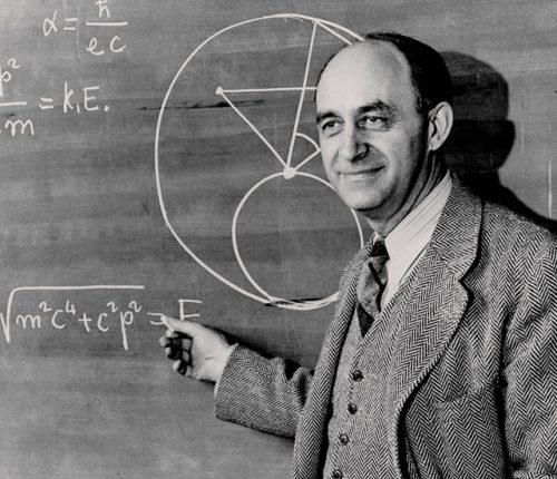 Enrico Fermi at the chalkboard
