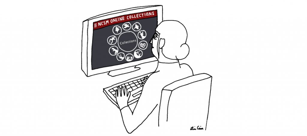Illustration of technician at computer