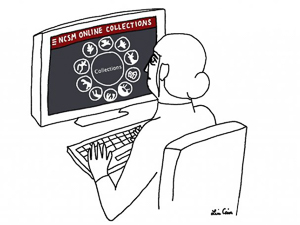 Illustration of technician at computer