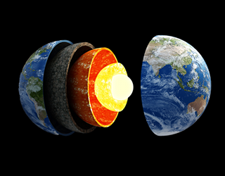 Diagram of a planet's layers