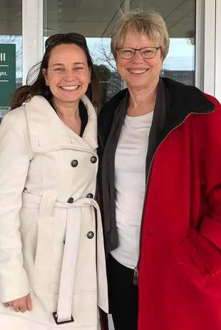 A recent photo of Julie with Dr. Karen Friderici.