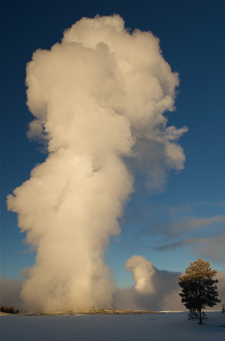 Geyser erupting