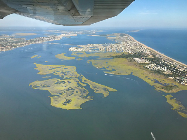 Aerial photo of NC coast after a storm
