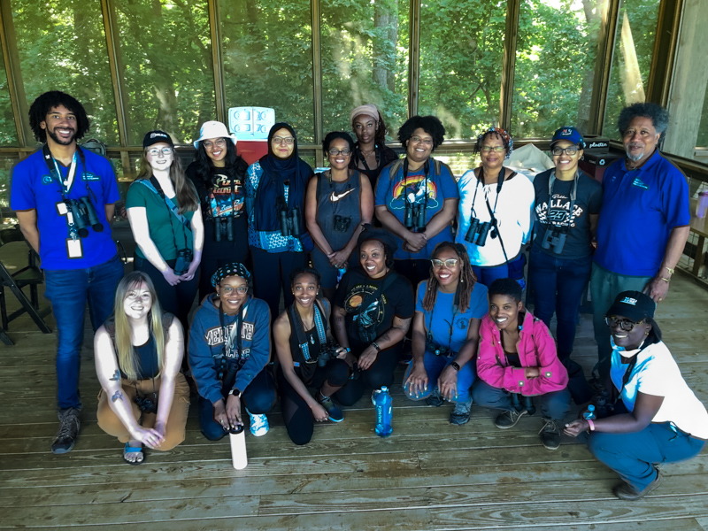 Black Birders Week program group shot at Prairie Ridge. Photo: Micah Beasley.