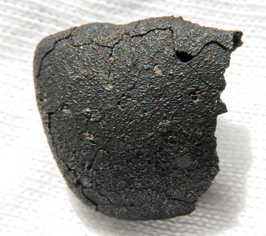 The top of the NCMNS Tarda meteorite, showing its fusion crust. Photo: R. Smith/NCMNS.
