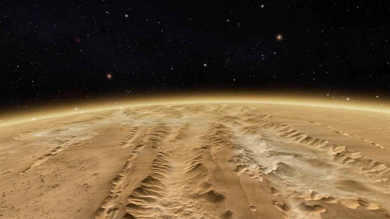 View of Valles Marineris on Mars, one of the largest canyons in the solar system, imaged with real data using OpenSpace software. Image: R. Smith/NCMNS.