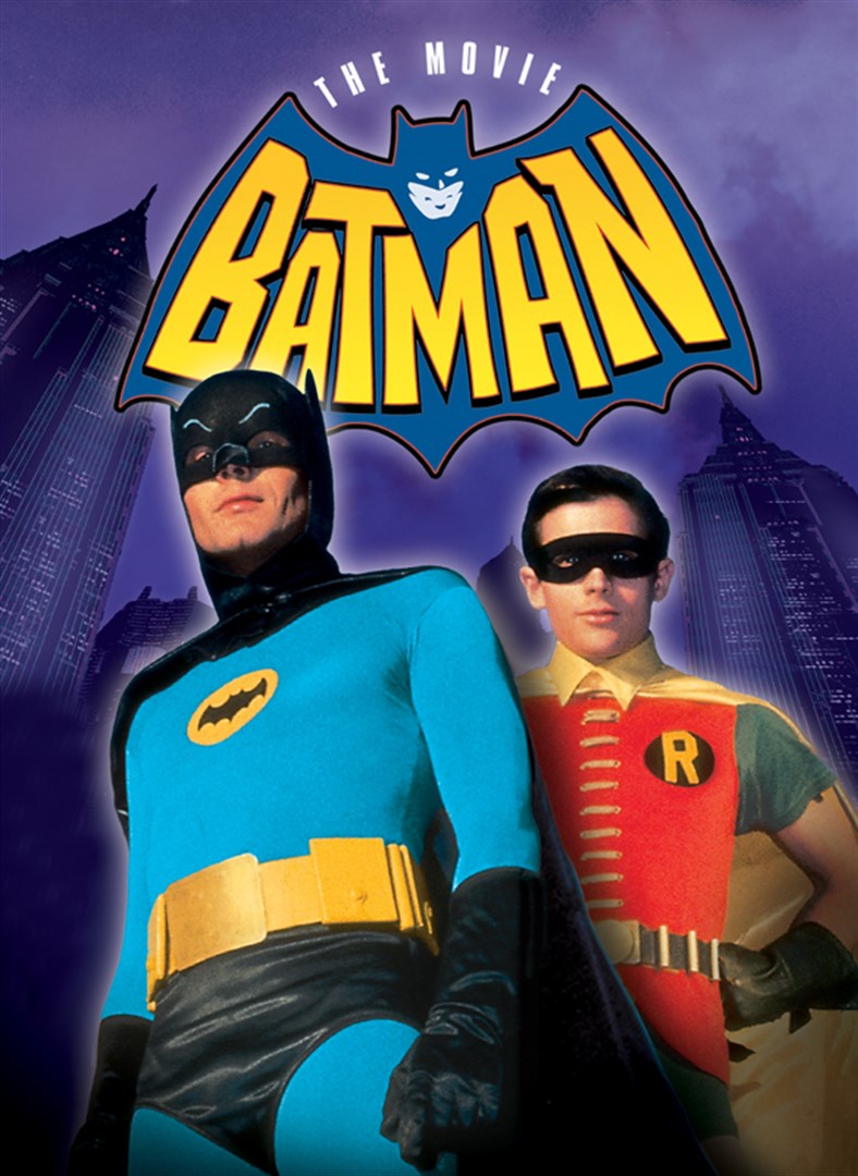 Batman and Robin posing in front of a dark purple and black background.l