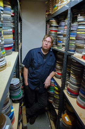 Skip Elsheimer with some of his many films.