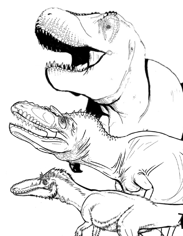 Coloring page: Tyrannosaurs of NCMNS