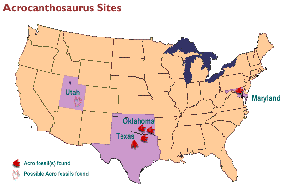 Acrocanthosaurus Sites