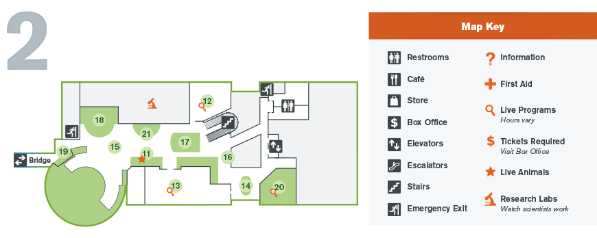 Nature Research Center Map - Second Floor