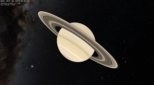 Image of Saturn rendered with OpenSpace software.