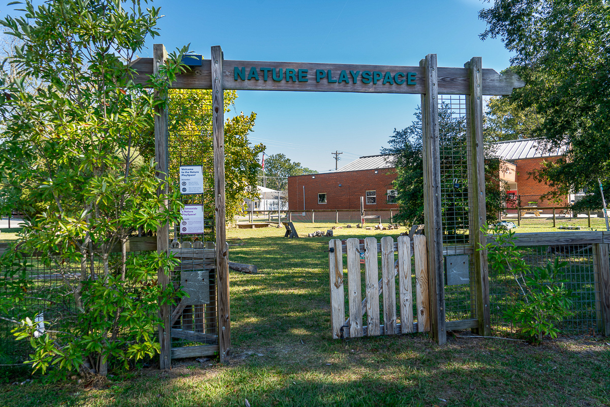 Outdoor nature play and discovery is the focus of the Nature PlaySpace.